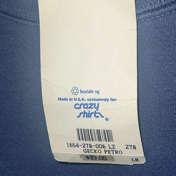 Vintage Crazy Shirts With Tag Crewneck Sweatshirt Gecko Lizard Las Vegas Large. - Picture 3 of 9